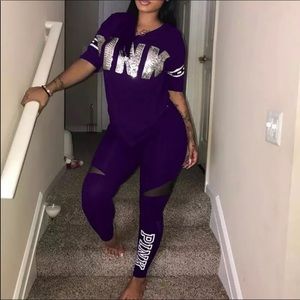 Super SEXY & Super Comfy,Thin Polyester Spandex Stretchy, Mesh Purple Tracksuit!
